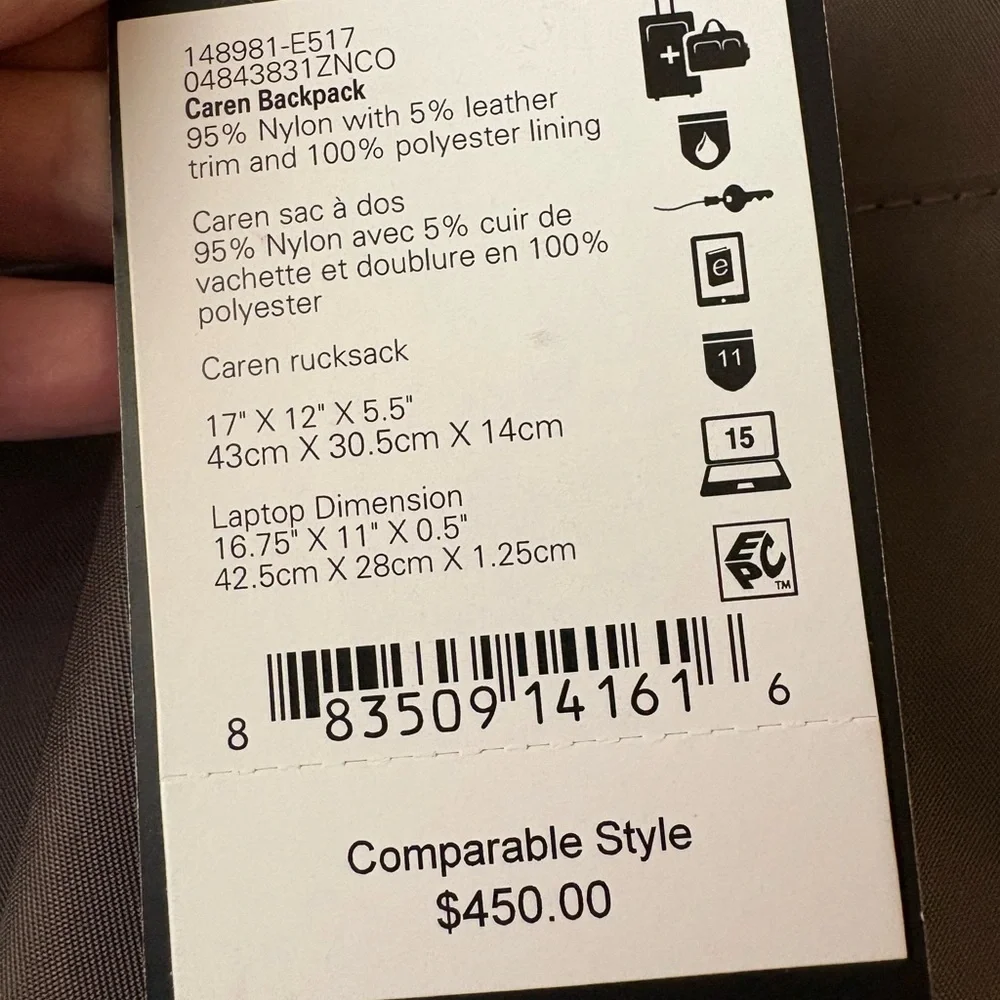 Tumi Caren Backpack in Mink - Picture 3 of 12